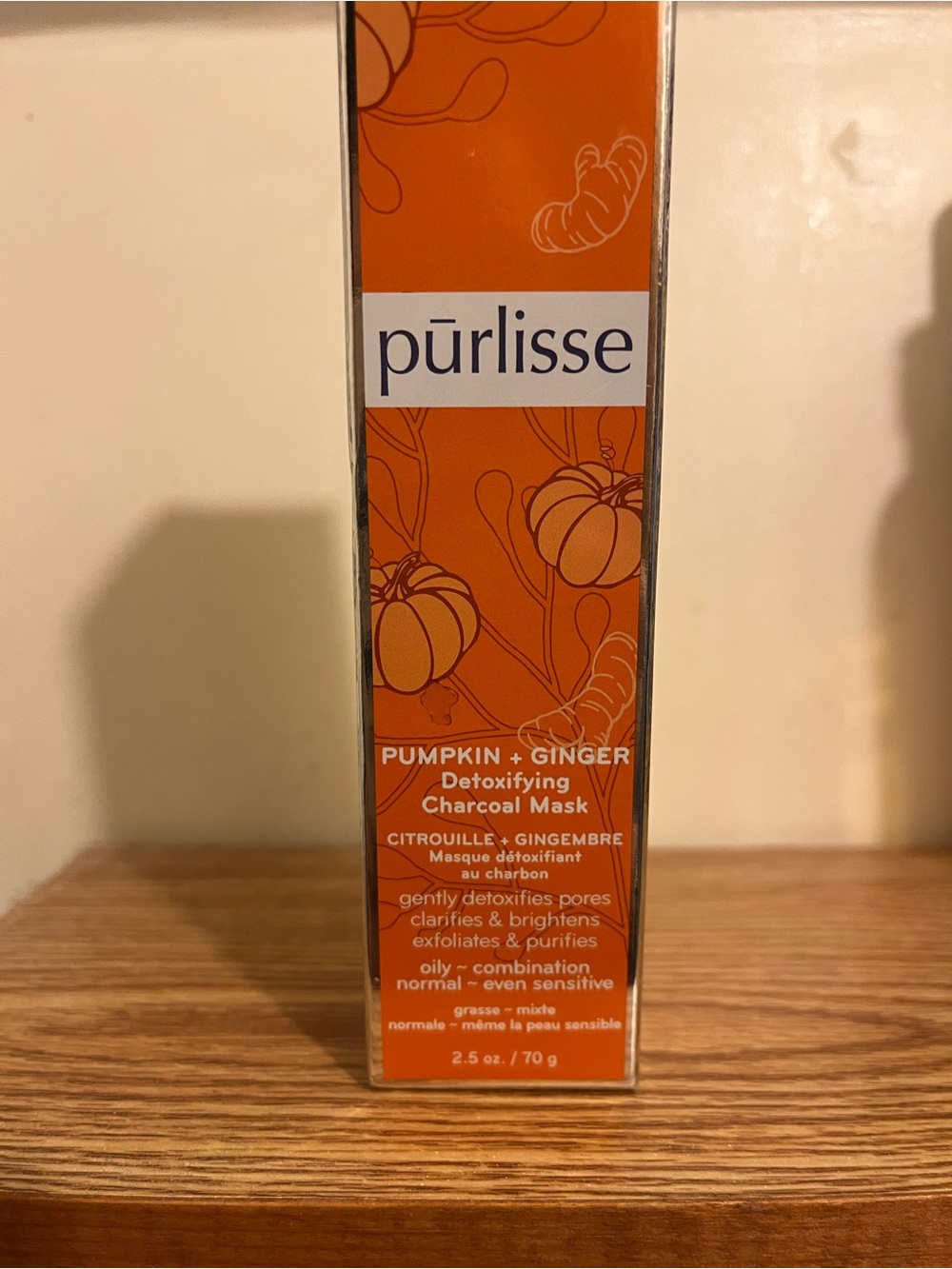 purlisse Pumpkin + Ginger Detoxifying Charcoal Mask — Orange